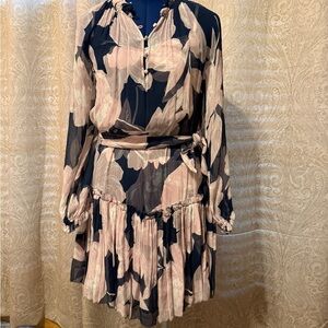 Christy Lynn Black and Pink Long Sleeve Dress with matching liner